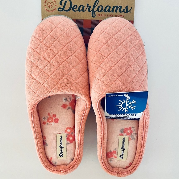 DEARFOAMS Gel-Infused Memory Foam LESLIE QUILTED CLOG Womens XL (11-12) NWT - Picture 1 of 7